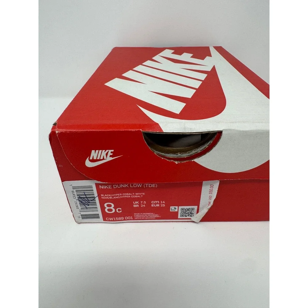 Nike Dunk Low TDE Hyper Cobalt Black Blue Toddler Sneakers CW1589-001 Size 8C